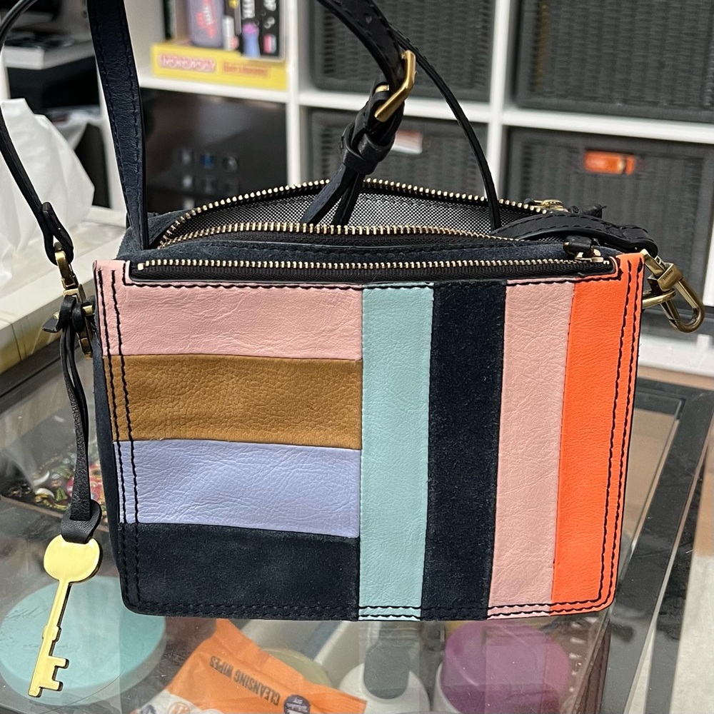 Fossil Leather Patchwork Crossbody